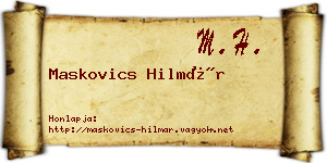 Maskovics Hilmár névjegykártya